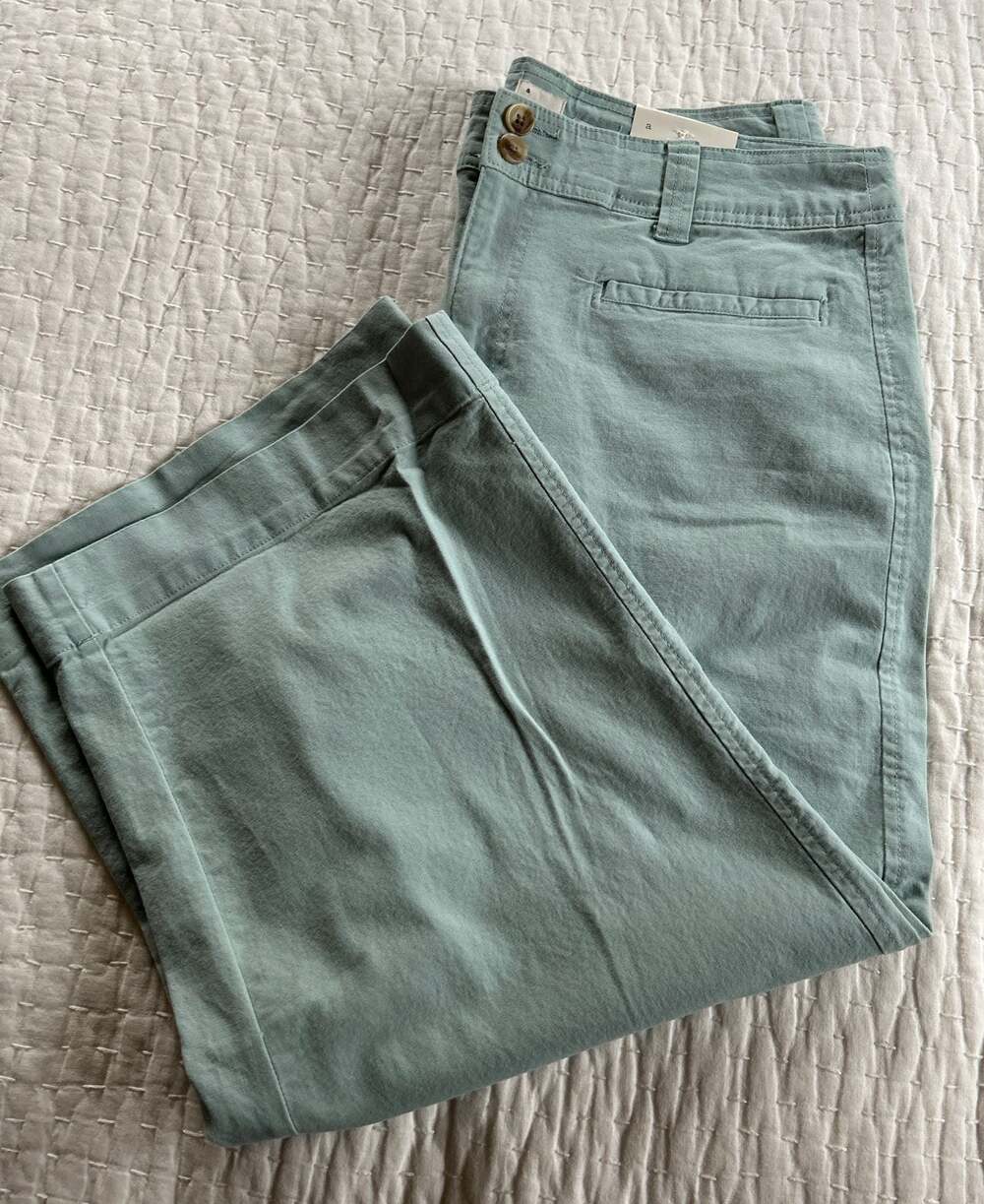 Universal Thread Sage Green High-Rise Wide-Leg Cropped Pants